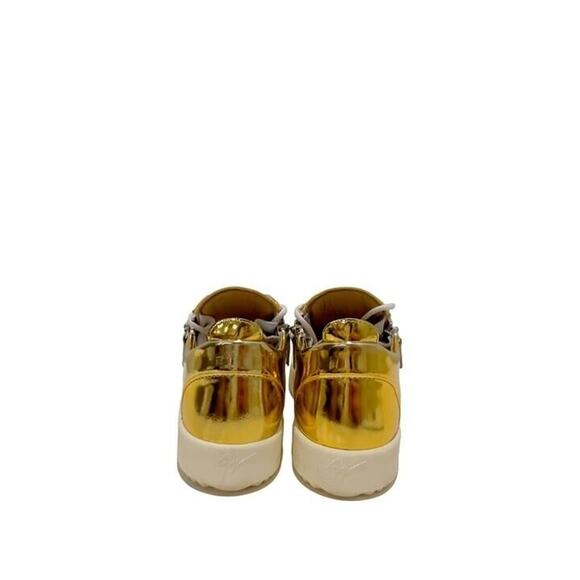Giuseppe Zanotti White Gold Double Zip Low Top Sneakers - Picture 3 of 7